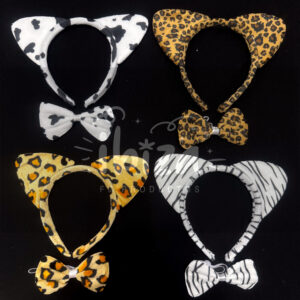 Set Vincha Animal Print Con Moño