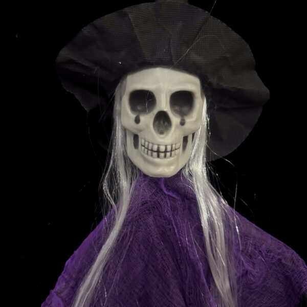 Muñeco Colgante - Bruja Calavera con Pelo - Image 3
