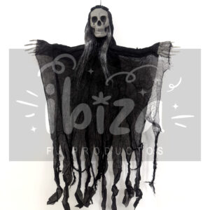 Alternative view of Muñeco Colgante - Calavera con corona de Flores y Pelo
