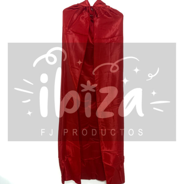 Capa Raso Roja -  Con Capucha - Image 2